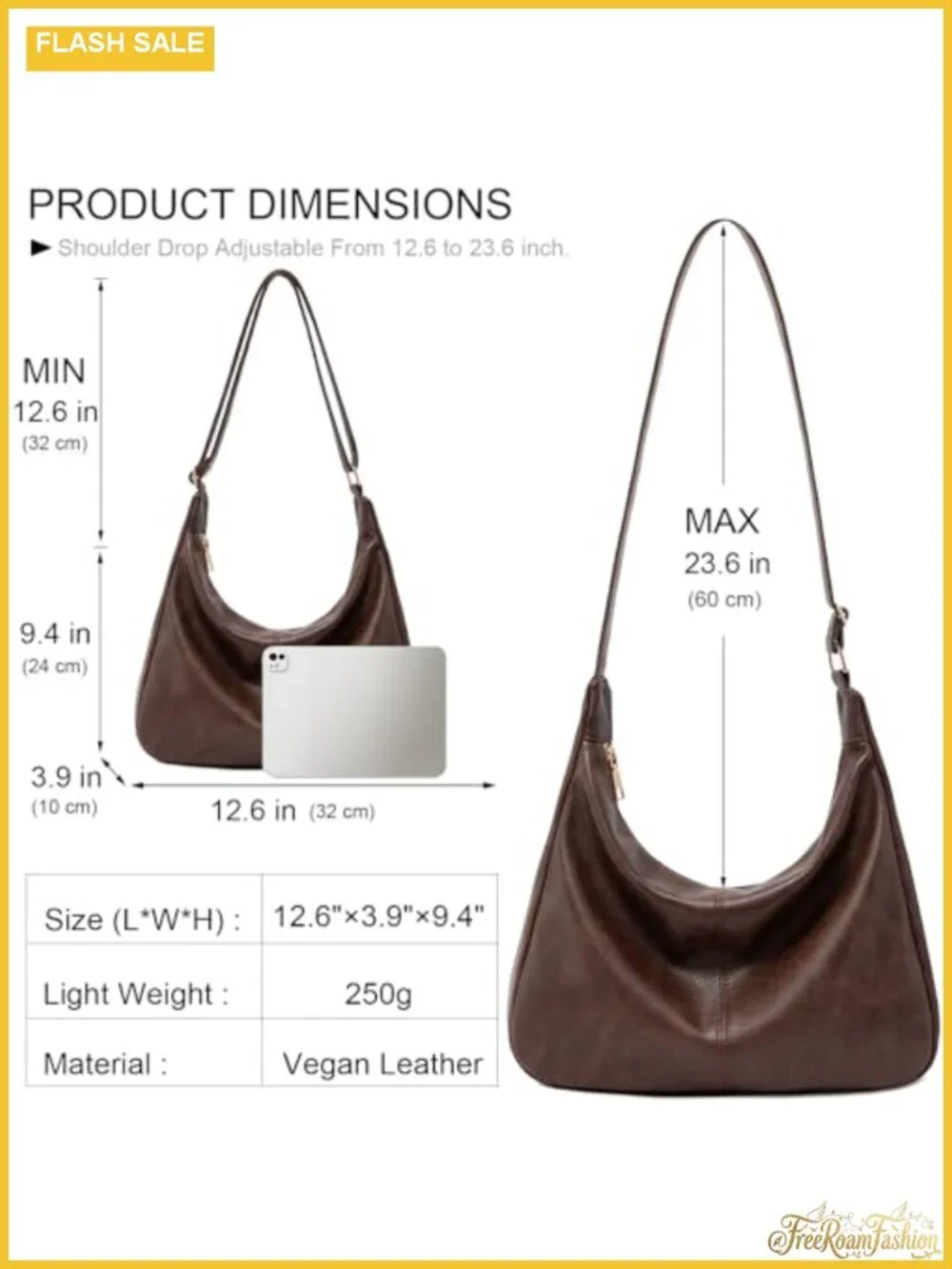 Vegan Leather Hobo Bag Foldable Shoulder Crossbody Purse